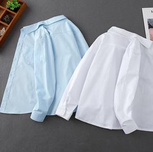 Chemise décontractée à manches longues pour garçons, col tendance, imprimé pois, séchage rapide, 100 % coton, écologique, inspirée de l'exportation - Product Image 5