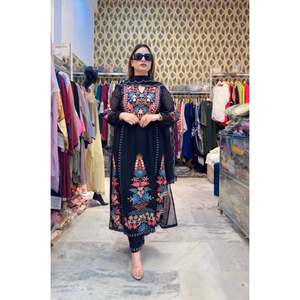 Ensemble de costume pakistanais de travail à la main Mirro de couleur malti --- SD01 - Product Image 1