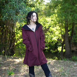 เสื้อแจ็คเก็ตมีฮู้ด ลายเรขาคณิตศักดิ์สิทธิ์ เสื้อคลุมสไตล์เอลฟ์ สำหรับฤดูใบไม้ร่วงและฤดูหนาว เสื้อผ้าสำหรับเทศกาล สไตล์โบโฮ  เสื้อคลุมสำหรับกิจกรรมทางจิตวิญญาณ - Product Image 1