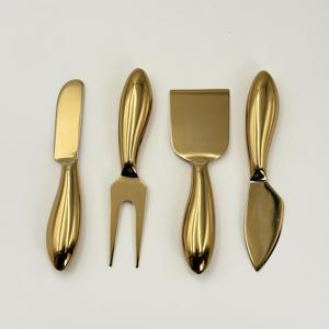 Nouveauté : Ensemble de 4 outils à fromage en acier inoxydable avec finition dorée pour la maison, l'hôtel, le restaurant et les cadeaux de mariage - Product Image 3