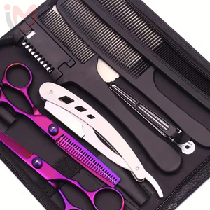 Professional Stainless Steel High Quality Durable Hair Scissors Cutting Shears Thinning Hairdressing <b>Razors</b> Comb <b>Set</b> Salon - Product Image 4