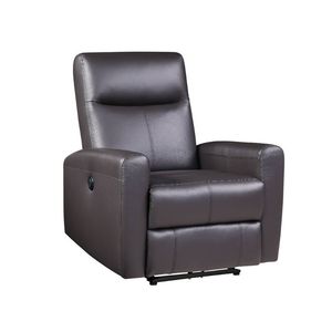 เก้าอี้เอนหนังสีน้ำตาลมีพนักพิงหุ้มสบาย - Product Image 1