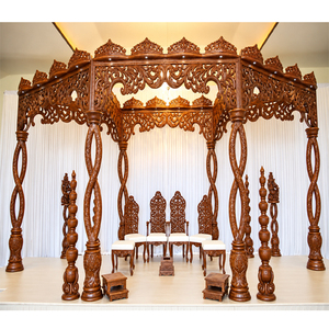 Mandap en bois sculpté en spirale spécial pour mariage, mariage gujarati, mandap en bois antique, mariage royal, mandap en bois sculpté en spirale, États-Unis - Product Image 1