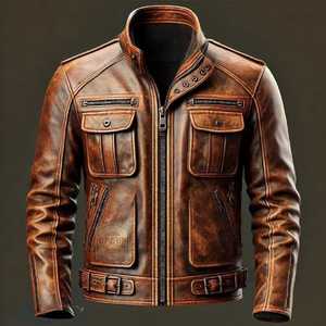 Veste en cuir de haute qualité pour hommes, très élégante et stylée - Product Image 3