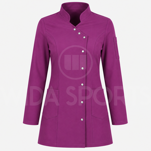 Ensemble de costume violet pour femmes, deux pièces, blazer et pantalon évasé, uniforme d'hôpital, vêtements de travail personnalisés, service OEM Wida Sports - Product Image 2