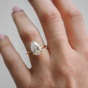 1,0-3.0cts Anillo de diamante cultivado en laboratorio de pera - Product Image 3