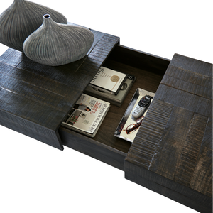 Nouvelle Table Basse Carrée 2026 avec Grandes Capacités de Rangement, Design à Bandes Attrayantes et Finition Personnalisée pour Salon - Product Image 3