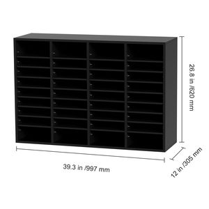 Organizzatore per Documenti in Legno con 36 Scomparti, Ripiani Rimovibili e Slot per Cassetta Postale, Classificatore per Ufficio, Casa e Aula - Product Image 6
