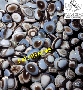 Vente en gros d'agate œil-de-tigre, pierre précieuse naturelle, matière première, toutes formes mélangées, taille personnalisable, diamètre du trou, cabochon pour la fabrication de bijoux - Product Image 5
