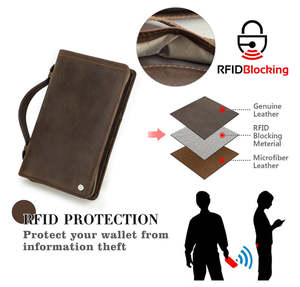 Porte-cartes de crédit multifonction à double pliage ultra-fin 5 mm sans fermeture en microfibre bloquant les RFID pour hommes - Product Image 3