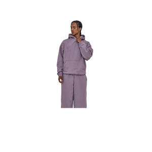 Sudadera con Capucha Extra Grande para Hombre, Color Sólido, Felpa, Informal, para Otoño, Morada, Corte Regular, Tejido de Algodón - Product Image 3