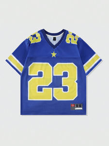 2025 New Hot Women's Summer Y2K Fashion Casual <b>Shirt</b> Street Retro Hip Hop 23 <b>Shirt</b> V-Neck Loose Breathable Quick Drying <b>T</b>-<b>Shirt</b> - Product Image 6