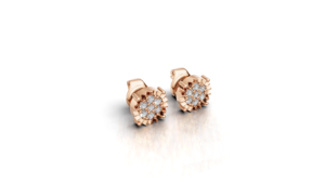 Aarinya Astra Fluted Diamond Starburst Halo <b>Tops</b> Earring 14K <b>Gold</b> Plated IGI Certified Lab Diamond Cluster Stud Earrings Wedding - Product Image 3