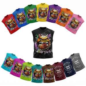 Débardeur sans manches personnalisé en coton, style streetwear punk, coupe oversize, tendance, pour l'été, décontracté, fitness - Product Image 1