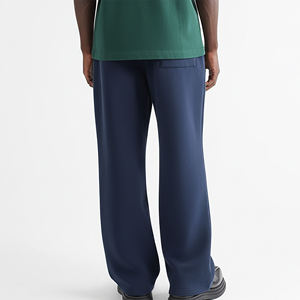 Nouvelle Arrivée 2026 – Pantalon large homme bleu marine, taille élastique, décontracté, respirant, en polyester, avec logo personnalisé sur la jambe droite, idéal pour l'automne - Product Image 2