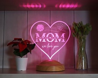 Veilleuse en bois pour la fête des Mères - Design animalier 3D style art populaire - Cadeau décoratif pour les femmes - Décoration LED pour la maison