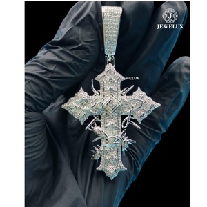 จี้กางเขนหรูหราประดับเพชรเต็มเม็ด สไตล์ฮิปฮอป สินค้าขายดี กำลังเป็นที่นิยม จากซัพพลายเออร์อินเดีย - Product Image 1