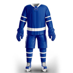 Meilleures ventes, dernières nouveautés, ensembles d'uniformes de hockey sur glace, 100% polyester, logo personnalisé, vêtements décontractés, uniformes de hockey sur glace sportifs - Product Image 1