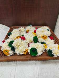 Bracelet de cheveux Gajra léger en tissu indien traditionnel assorti style Jaipur, avec fleurs artificielles, accessoires de mariée pour femmes - Product Image 2