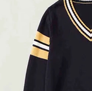 Pull en tricot rayé rouge et blanc pour homme, manches longues, coupe classique, pour l'automne - Product Image 3