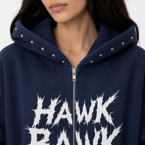 Sweat à capuche long zippé sur le devant pour femme, en molleton doux, couleur personnalisable, style streetwear premium, look décontracté moderne, mode urbaine décontractée - Product Image 5