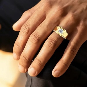 New Fashion Lab Grown Round Shape Yellow Gold Luxury Engagement <b>Rings</b> for Men and Women Buy Direct From <b>Indian</b> Supplier - Product Image 2