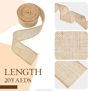 20 Meters 6 Inches 100% Jute Wide <b>Ribbon</b> Eco-Friendly Natural Burlap Fabric Roll Wired Edge Wreaths <b>Christmas</b> Tree Decoration - Product Image 5