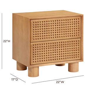 Modern Nightstand with 2 Drawers Made of Solid Teak Wood High Quality Natural Finish for Bedroom and Hotel Use - Product Image 6