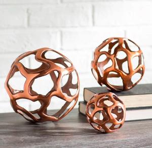 Jaffs Exports Modern Aluminium Geometric Sphere Sculpture Handmade Eco-Friendly Durable Artistic Tabletop Decor for Living Room - Product Image 1