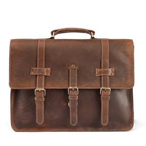 Bolso de Cuero Marrón Premium para Portátil de Oficina para Hombre con Hebilla Clásica, Proveedor Mayorista - Product Image 6
