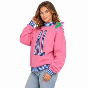 Sweat-shirt à col montant pour femme Alabama avec broderie AL personnalisée, 100 % coton, streetwear, respirant, design hiver - Product Image 2