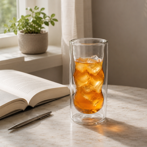 Tasse en verre borosilicate double paroi 320 ml faite à la main, sans plomb, isolée, pour café, thé, latte, expresso, réutilisable, en gros - Product Image 1