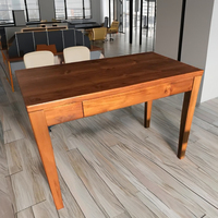 Bureau de style nordique moderne, durable et éco-responsable, avec pieds coniques, en teck, 1 tiroir, bois légal indonésien certifié