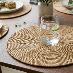 Placas de ratán de Vietnam Premium naturales ecológicas, cargadores elegantes de algas marinas, juego al por mayor, platos y platos a precio de fábrica - Product Image 3