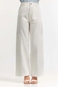 Jeans de Mezclilla Blancos Básicos Cómodos para Mujer, Estilo Urbano/Casual/Streetwear, Transpirables para Uso Diario - Product Image 6