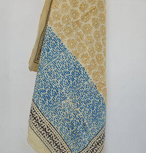 Yellow Hand Block Print Zig Zag Lightweight Soft Long <b>Sarong</b> Wrap Women Boho Beach Pareo Cotton Swimsuit Cover Indian Printed - Product Image 2