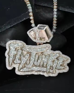 Colgante de Letra Personalizado VVS de Moissanita para Hombre, de Plata 925, con Esmalte, Estilo Hip Hop, con Incrustaciones de Piedras, que Pasa la Prueba del Diamante, Joyería - Product Image 1