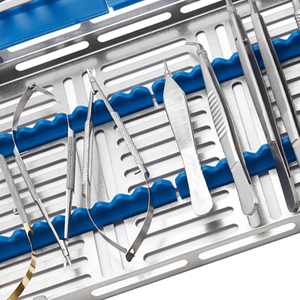 Kit complet d'instruments microchirurgicaux ophtalmiques pour la chirurgie oculaire avec pinces, ciseaux, porte-aiguilles et spéculum - Product Image 5