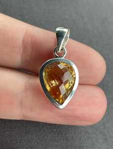 Glowing Citrine Pendant 925 Sterling Silver Handmade Natural Faceted Gemstone November Birthstone Jewelry Gift - Product Image 3