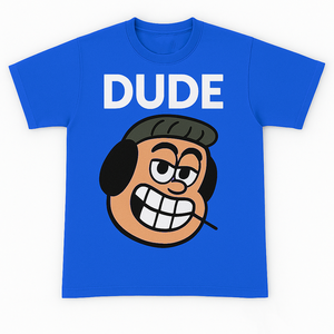 Nouvelle Arrivée 2026 – T-shirt Homme Bleu à Manches Courtes avec Motif Visage de Personnage de Dessin Animé, Coupe Droite, Col Rond, Style Décontracté, en Coton Jersey Imprimé - Product Image 1