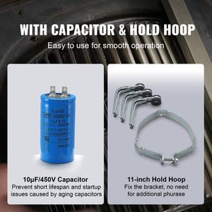 Motore per Ventilatore Forno 3/4HP 208/230V 3.85A 1075RPM 5 Velocità Rotazione CW/CCW Telaio 48 Lunghezza Albero 4.8 Pollici per Sistemi HVAC Domestici - Product Image 3