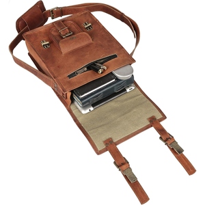 Durable Genuine <b>Leather</b> <b>Messenger</b> <b>Bag</b> For Laptop And Crossbody Carry With Secure Storage For Office Work Travel And Daily Use - Product Image 2
