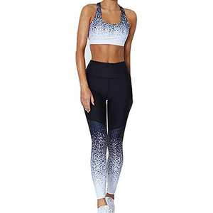 Conjunto Deportivo para Mujer 2026 con Patrón Moteado, Leggings de Fitness de Alta Elasticidad, Bra Deportivo con Bloques de Color, Conjunto de Yoga de Dos Piezas - Product Image 1