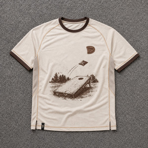 Camiseta de Torneo Personalizada Estilo Vintage para Hombre, Mezcla de Algodón y Poliéster 220GSM, con Logotipo Estampado y Parche - Product Image 1