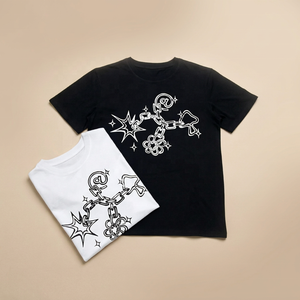 เสื้อยืดผู้ชายสีดำแบบกำหนดเอง ผ้าคอตตอนหนา 100% พิมพ์ลายกราฟิกตัวอักษรแบบ DTG เสื้อสตรีทแวร์ - Product Image 4