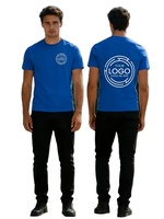 Men's Custom Photo/Text Formal Quick-Dry 100% Cotton Short Sleeve T-Shirts Turtleneck Silk Screen Printed Breathable