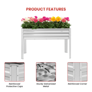 Jardinière surélevée en acier durable pour le jardinage à la maison avec pots de plantes et de légumes en forme de conception - Product Image 4