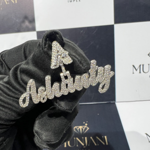 Bijoux fins pendentif personnalisé Hip Hop 925 argent VVS Moissanite pendentif glacé nom lettre or blanc diamant pendentif - Product Image 1