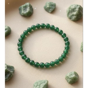 Handcrafted Green <b>Jade</b> Beaded Bracelet for Gift-Wholesale Healing Crystal <b>Bangle</b> From India - Product Image 1