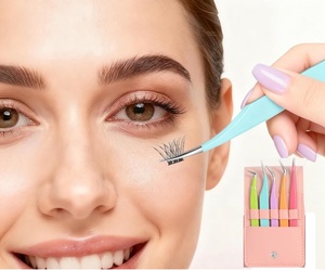 Pinzas de Extensión de Pestañas de Plata de Alta Calidad con Colores Mezclados, Pinzas para Pestañas con Punta de Volumen, Pinzas para Extensión de Pestañas - Product Image 5